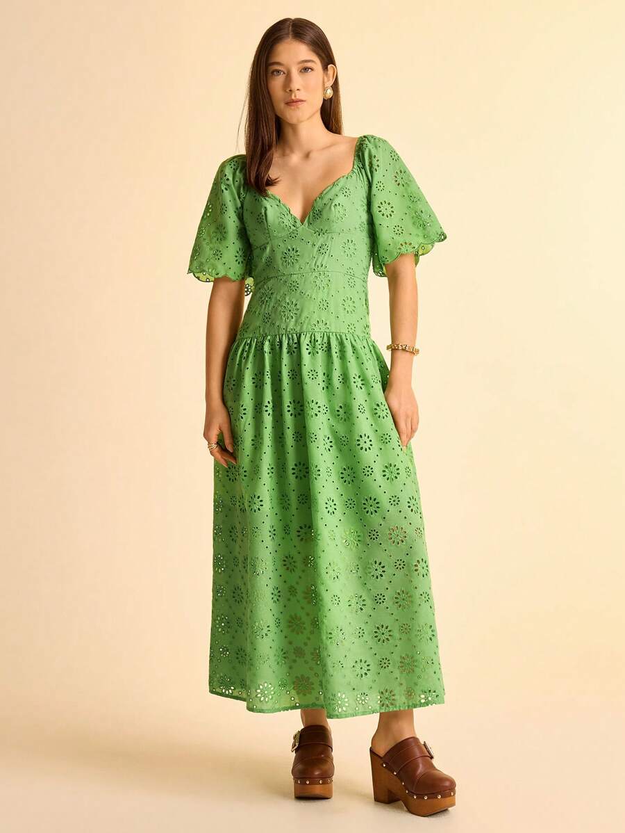 Vestido Bordado Verde